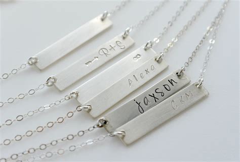 Personalized Name Necklace Silver Name Plate Necklace Silver Etsy