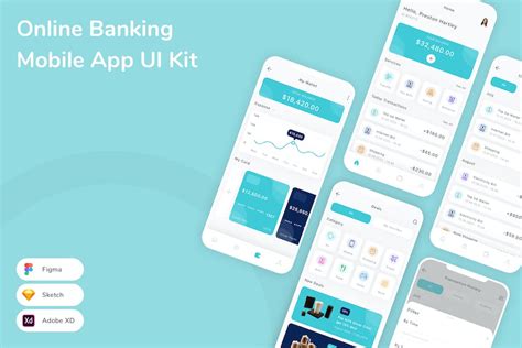 Online Banking Mobile App Ui Kit Graphic Templates Envato Elements