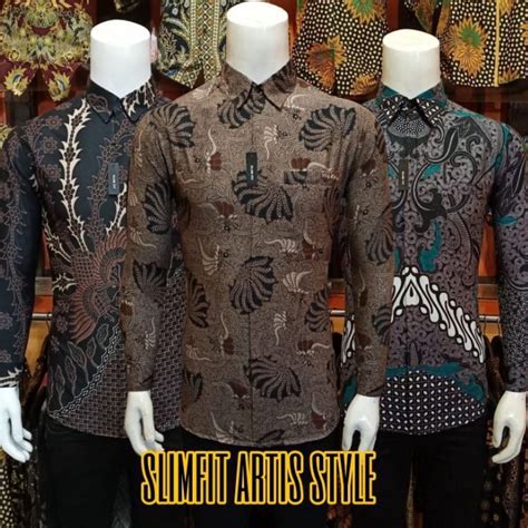 Jual Batik Slim Fit Batik Premium Kemeja Baju Batik Pria Lengan Panjang