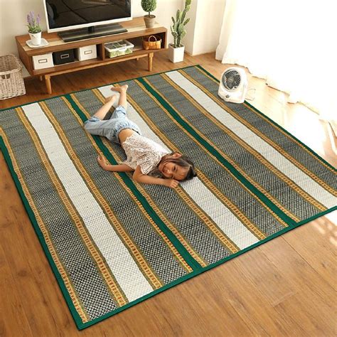 Rectangle Original Eco Friendly Korai Grass Made Floor Mat Pattern