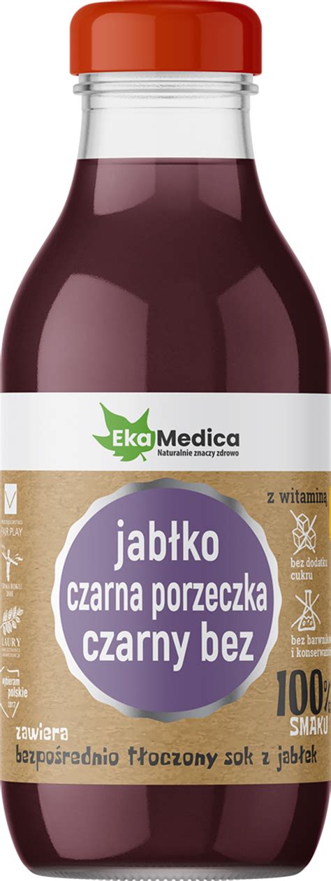 EKA MEDICA sok tłoczony Jabłko Czarna Porzeczka Czarny Bez 300 ml