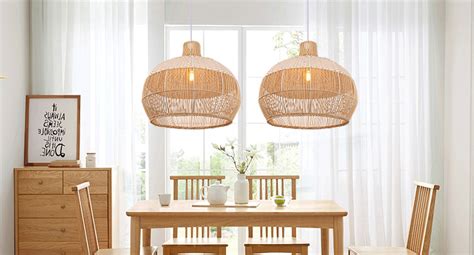 Arturesthome White Handwoven Rattan Boho Pendant Lighting Fixtures