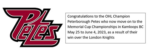 The Peterborough Petes are Ontario Hockey League CHAMPIONS ...