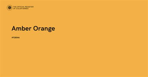 Amber Orange Color F2b046 The Official Register Of Color Names