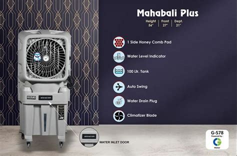 Plastic Mahabali Plus Portable Air Cooler 5 Feet At Rs 8100 Piece In