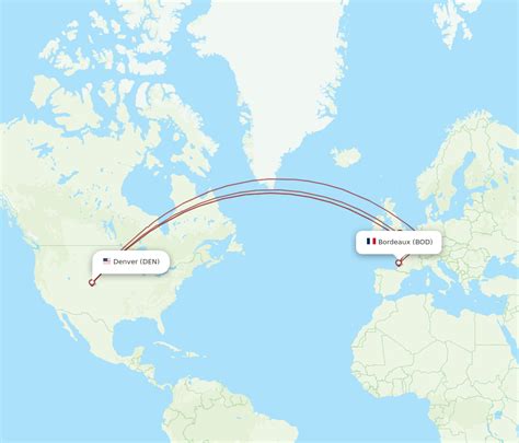 All Flight Routes From Denver To Bordeaux Den To Bod Flight Routes