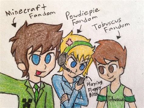 Fandomstuck Minecraft Pewdiepie And Tobuscus By Mangamaniac934 On Deviantart