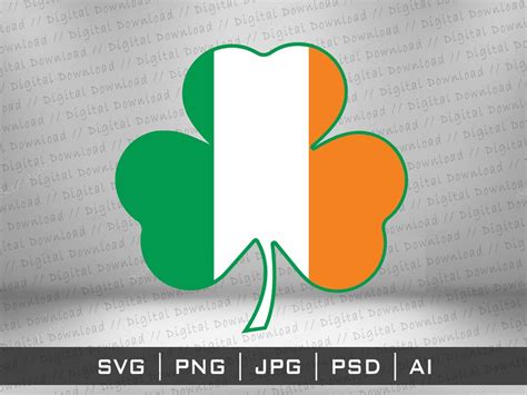 Shamrock Irish Flag SVG Png, Cricut Cutting Files, St. Patricks Day Svg ...