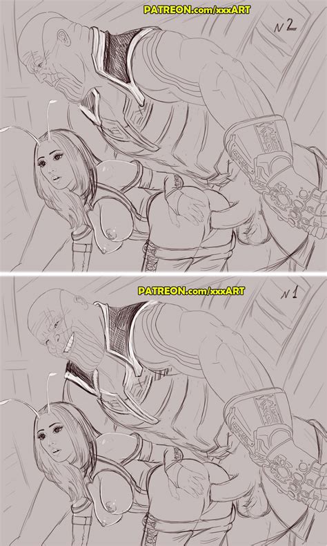 Mantis And Thanos Sketch By Rzhevskii Hentai Foundry