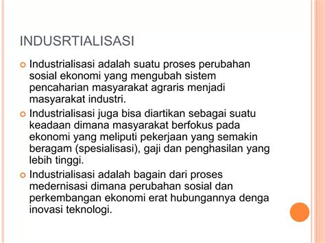 Industrialisasi Dan Perkembangan Sektor Industri Ppt