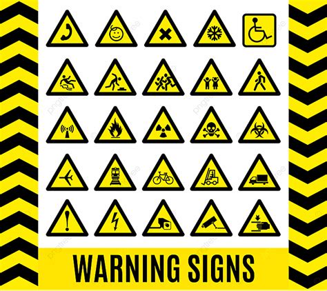 Warning Attention Caution Vector Hd Png Images Warning Signs Set Way