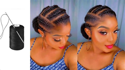 Hold Up Needle And Thread Flat Twist Tutorial Simple Hairstyle Youtube