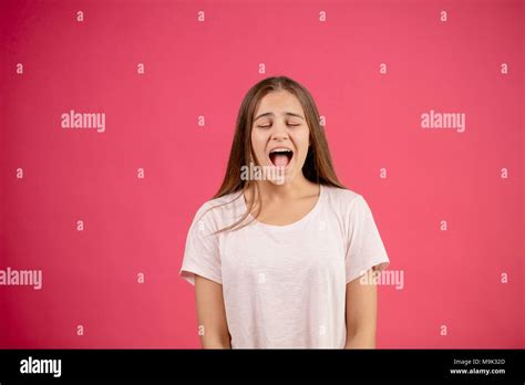 Closeup Image Of Ssinging Woman With Open Mouth And Closed Eyes Hobby