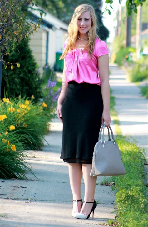 Pink Bow Blouse Midi Skirt Rachel S Lookbook