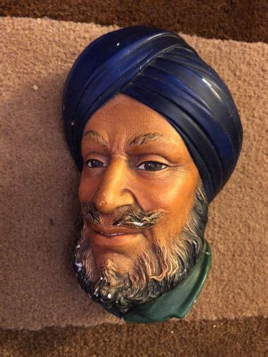 Vintage Bossons Chalkware Head Hand Painted England SIKH 1966