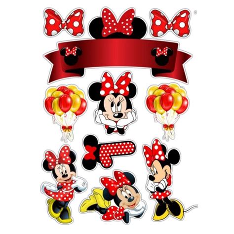 Topo Para Bolo Minnie Vermelha Envio Rapido Shopee Brasil