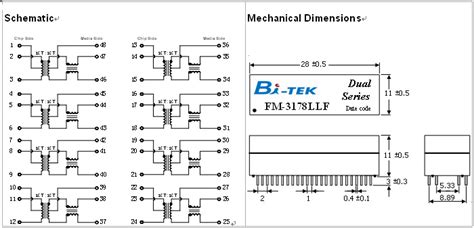 Base T Dual Port Lan Transformer Fm Llf Bi Tek Tonyo