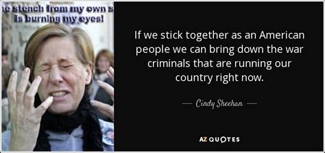 Cindy Sheehan Quote If We Stick Together As An American People We Can