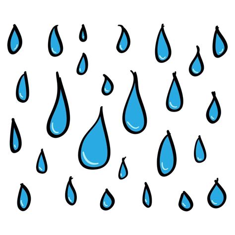 Set Of Hand Drawn Water Drop Illustration In Doodle Style