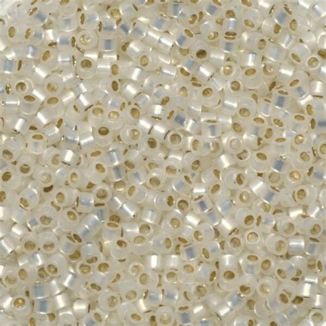 110 Db221 Miyuki Gilt Lined White Opal 5 Gram Kreabeads