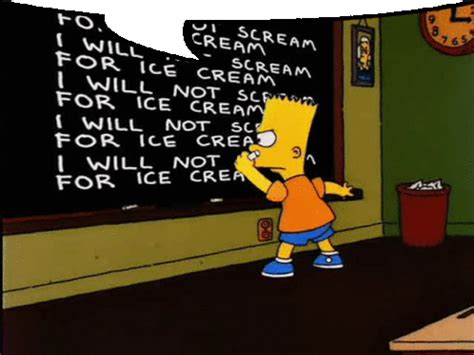 Bart Simpson Blackboard Sticker - Bart Simpson Blackboard Detention ...