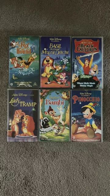 Vintage Disney Classics Vhs Bundle X6 Including Bambi Pinocchio Black Cauldron £9 99 Picclick Uk