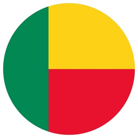 Bandeira do benin em forma de design de círculo redondo bandeira de