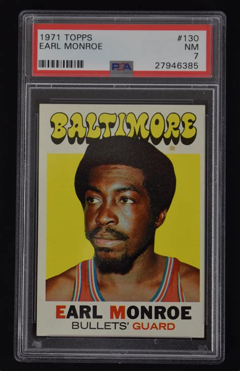 Lot Detail Earl Monroe 1971 Topps Basketball Card 130 PSA 7 NM