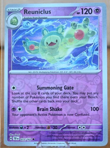 Pokémon TCG Reuniclus 072 162 Reverse Holo Temporal Forces NM