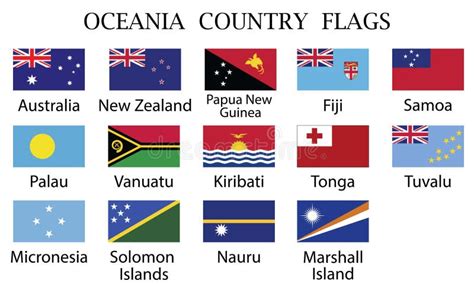 Australia Y Oceania Incluyen Las Banderas De Paises Del Vector De Images