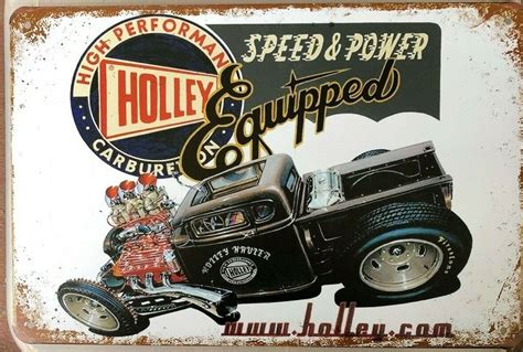 Holley Carburetors Garage Rustic Look Vintage Retro Tin Signs Man Cave