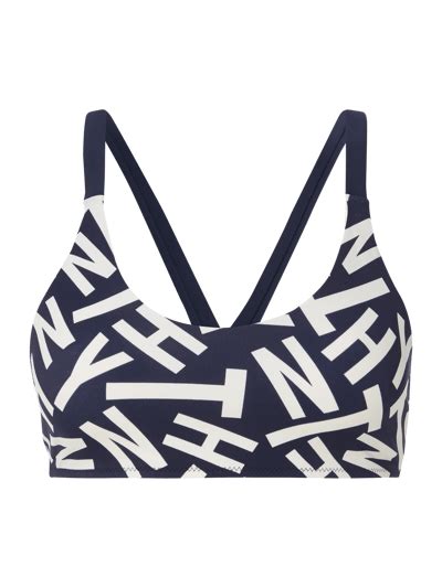 Tommy Hilfiger Bikini Oberteil Mit Logo Muster Marineblau Online Kaufen