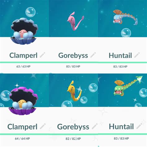 Shiny Clamperl, Shiny Huntail and Shiny Gorebyss can now be found and ...