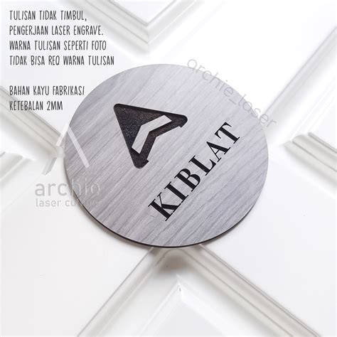 Jual Penanda Kiblat Bulat Kayu Sign Board Kiblat Signage Shopee