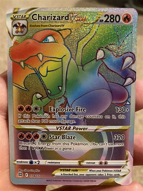 Charizard VSTAR 174 172 Brilliant Stars Secret Rainbow Rare Pokemon