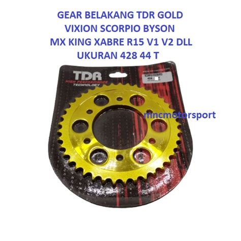 Jual GEAR GIR BELAKANG TDR GOLD 428 44 VIXION SCORPIO BYSON MX KING R15