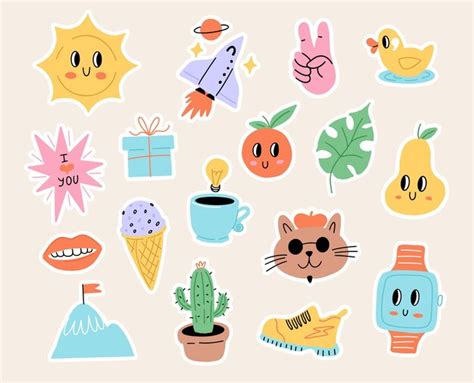 Premium Vector Collection Of Trendy Hand Drawn Vector Cartoon