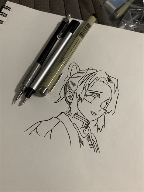 My First Inked Sketch Rkimetsunoyaiba