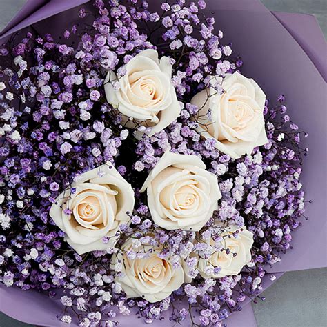 Purple Baby's Breath Flower Bouquet - China Flower Delivery - Rén Gifts