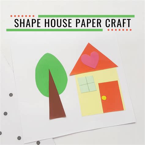 Paper Shape House Craft For Kids With Free Template