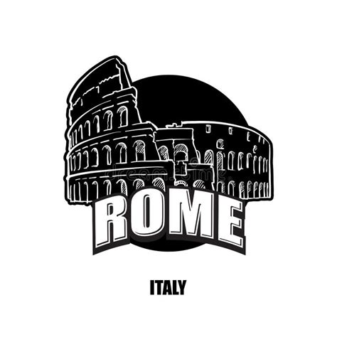 Roma, Italia, Logo in Bianco E Nero Illustrazione Vettoriale ...