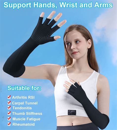 Snapklik Copper Long Arthritis Gloves Long Wrist Compression Arm