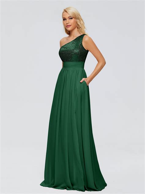 Margaret One Shoulder Sequins Prom Dresses