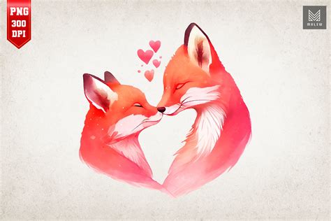 Lovely Couple Fox Kissing Valentine Graphic By Mulew · Creative Fabrica