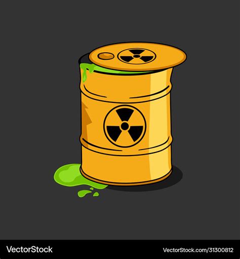 Toxic radioactive nuclear waste barrel cartoon Vector Image