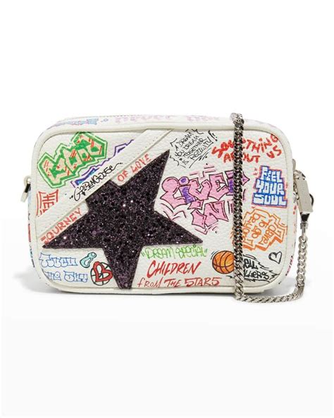 Golden Goose Mini Star Graffiti Leather Crossbody Bag Bolsas