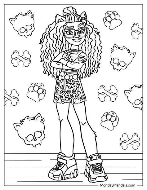 Monster High Coloring Pages Clawd Wolf