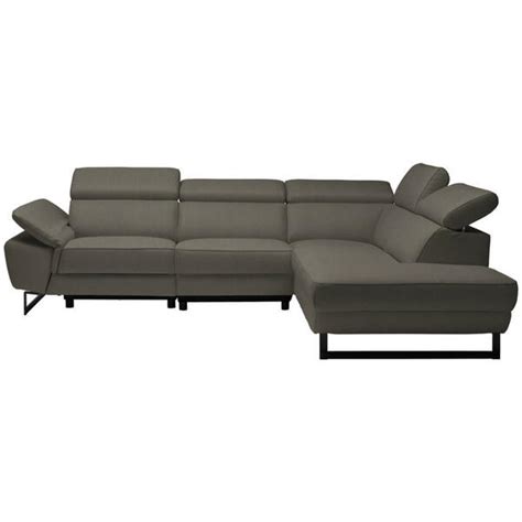 Celina Home Ecksofa Graubraun Leder Echtleder Rindleder 5 Sitzer