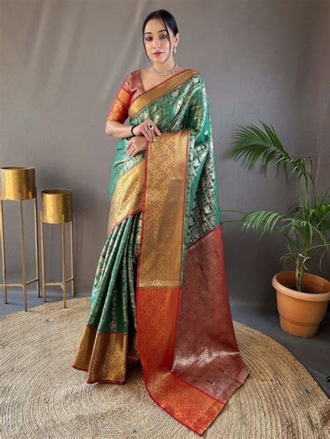 Buy Off White Zari Weaving Silk Festival Wear Saree From Ethnic Plus