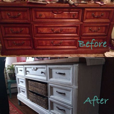 Dated Dresser Repurposed To A Sideboard Made With Diy Plaster Of Paris Chalk Paint